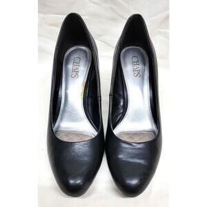 Chaps Shelbi Women's 8B Black Soft Faux Nappa Design Slip On Dress Pumps